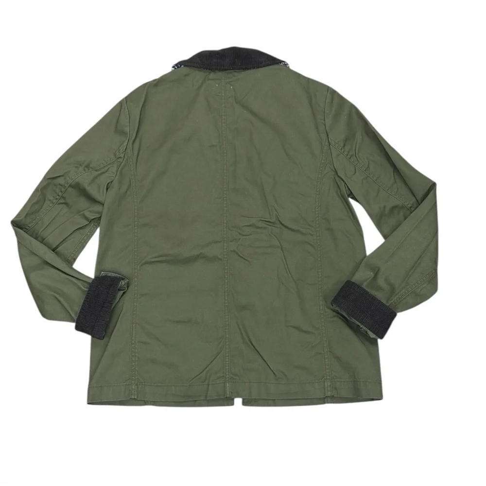 J. Crew Olive Green Utility Jacket with Black Corduroy Trim
